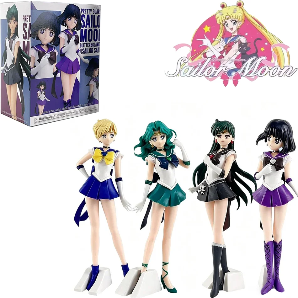 23cm Anime Sailor Moon Meiou Setsuna Figure GLITTER&GLAMOURS Kaiou Michiru Tenoh Haruka Tomoe Hotaru Action Figurine Toy Gift
