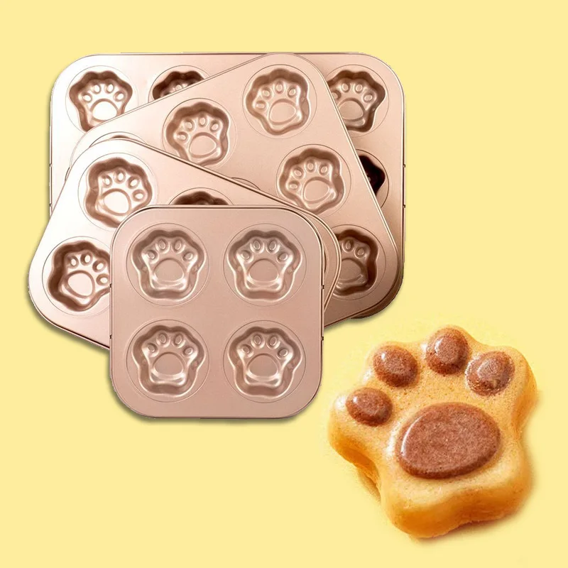 Cute Cat Claw Cake Mold Non-Stick 3D Claw Baking Madeline Pan Dessert Pastry Decoration Tools Metal Kitchen Supplies Bakeware