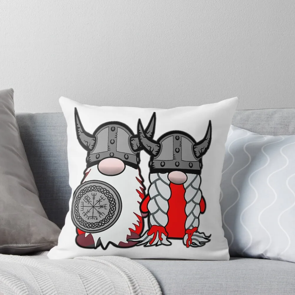 

Cute Nordic Gnomes Viking Tomte Couple Scandinavian Nisse Throw Pillow christmas pillowcases Christmas s Covers pillow