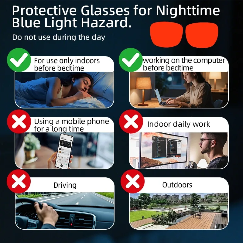SHINU TR90 Rahmen Better Sleep Rote Gläser Brille Blaues blockierendes Licht Brille Computer Gaming – Detail 7