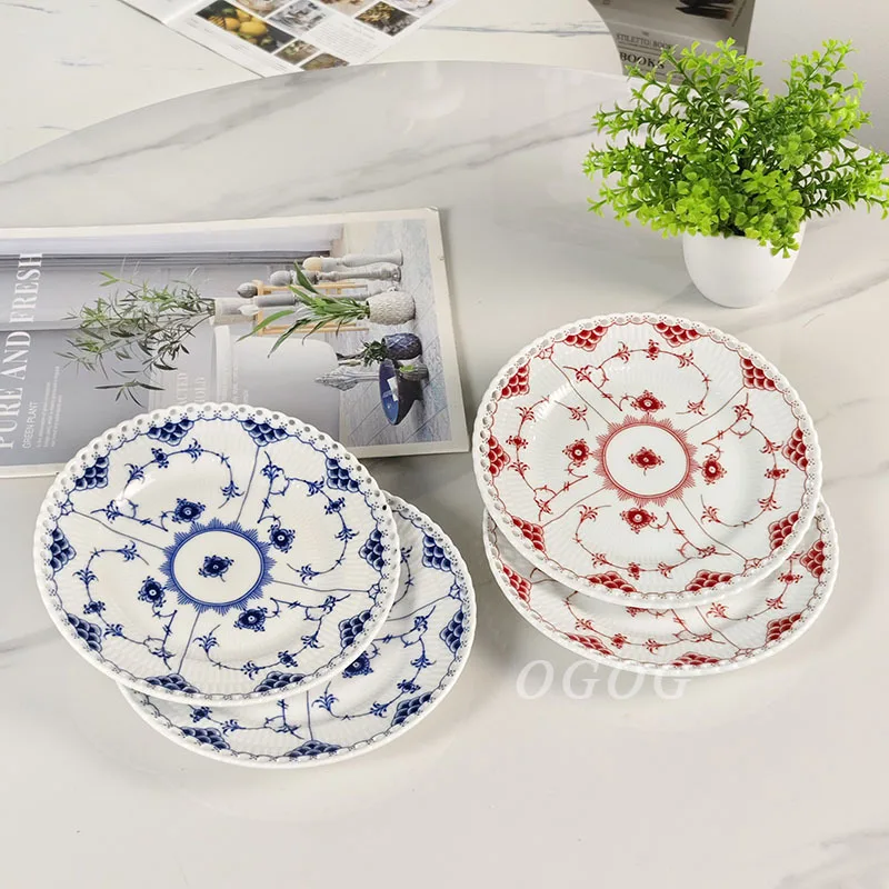 

Retro Design Exquisite Dessert and Cake Plate Double Plate Set for Afternoon Tea Sweet Dish and Pastry Display