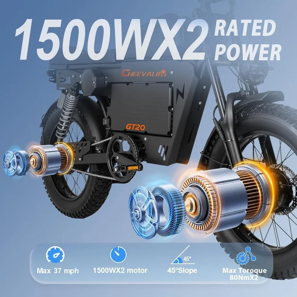 2026 6000W Electric Bike 45MPH, 60V Battery, 200KM Range Youth & Adult CHEEVALRY image 5