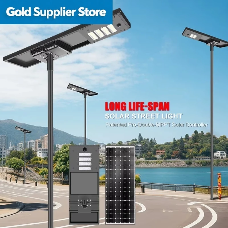 Motion Sensor Aluminum IP65 Waterproof 100w 120w 130w 140w 150w 180w 200w 220w 240w Integrated Solar Street Li