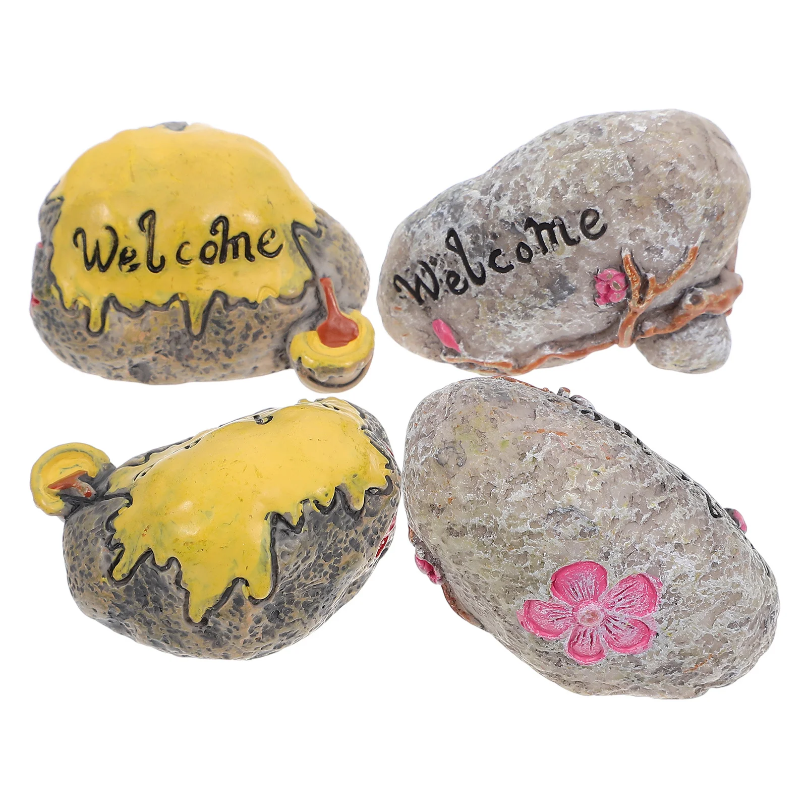 

4Pcs Mini Mossy Stone Resin Micro Landscape Crafts Bonsai Aquarium Garden Decoration Landscape Stone Resin Crafts