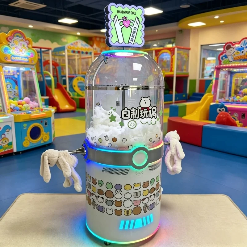 Teddy Bear Stuffing Machine Plush Toy Fill Machine DIY Stuffed Animal Toy Maker for Kids Mall Cafe Party Custom Interactive Use