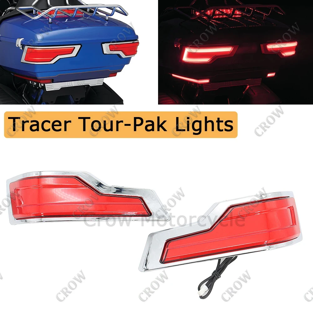 

Motorcycle Accessorie Tracer Tour-Pak Lights Chrome Rear Lights For Harley Touring Road Electra Glide Ultra Classic FLHTCU 14-22