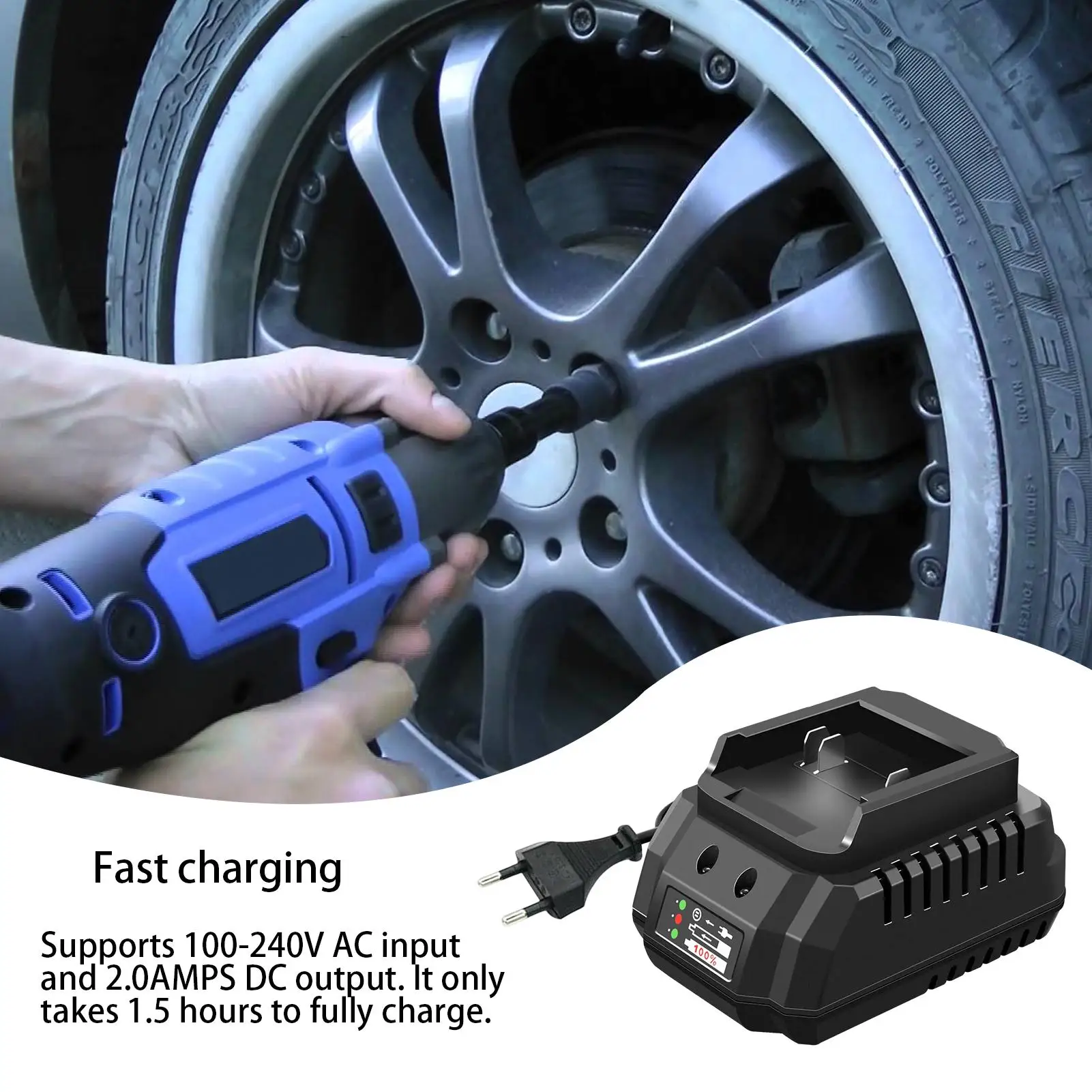

Wrench Battery Charger 21V Smart Lithium Charger For Batteries Universal Fast Charging Wrench Holder Humanized Electric Tool