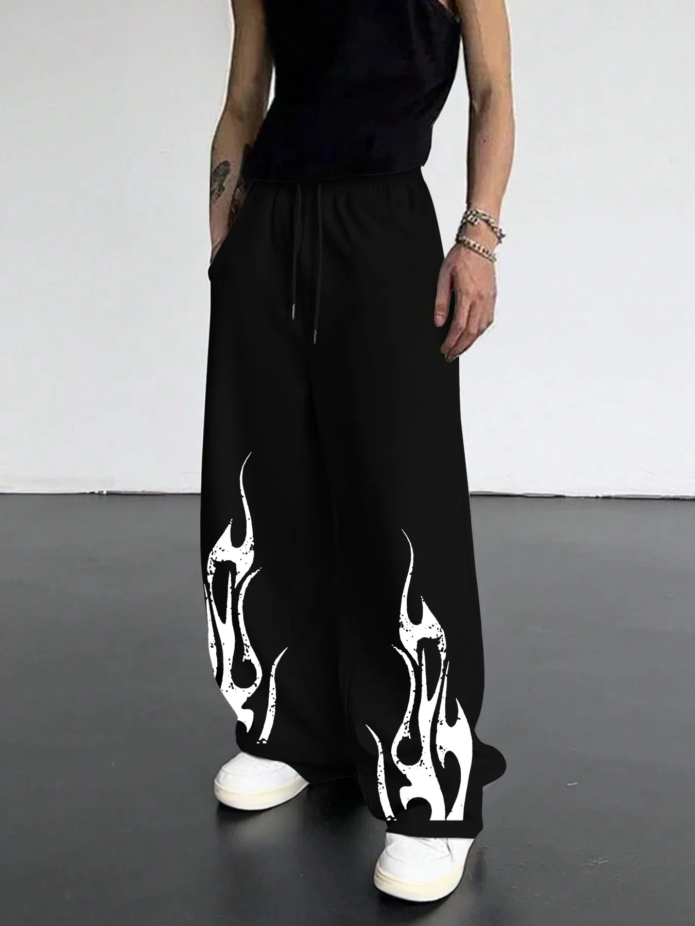 

Men'S Print Casual Sweatpants with Elastic Waist and Drawstring | Comfortable Long Pants Perfect for Streetwear and Daily Wear