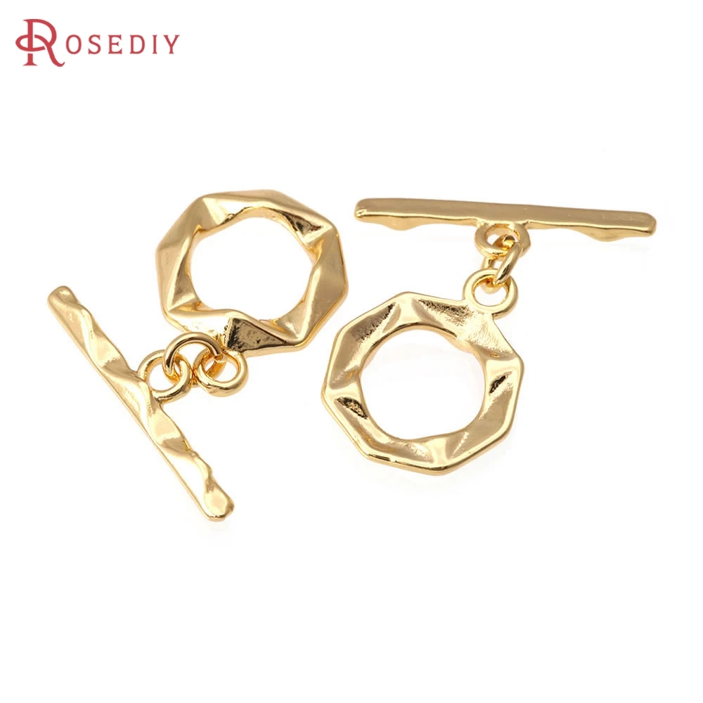 18K Gold Color Brass Geometry O Toggle Clasps Bracelet Connect Clasps Jewelry Bracelets Making Supplies Diy Findings Accessories