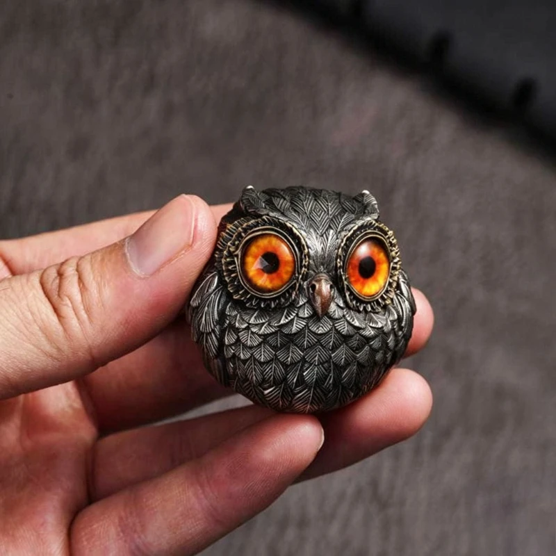 1pcs Cute Luxury Black Owl Statue Desktop Ornaments Office Shop Home Creative Decoration Multi Color Gifts Collect Model