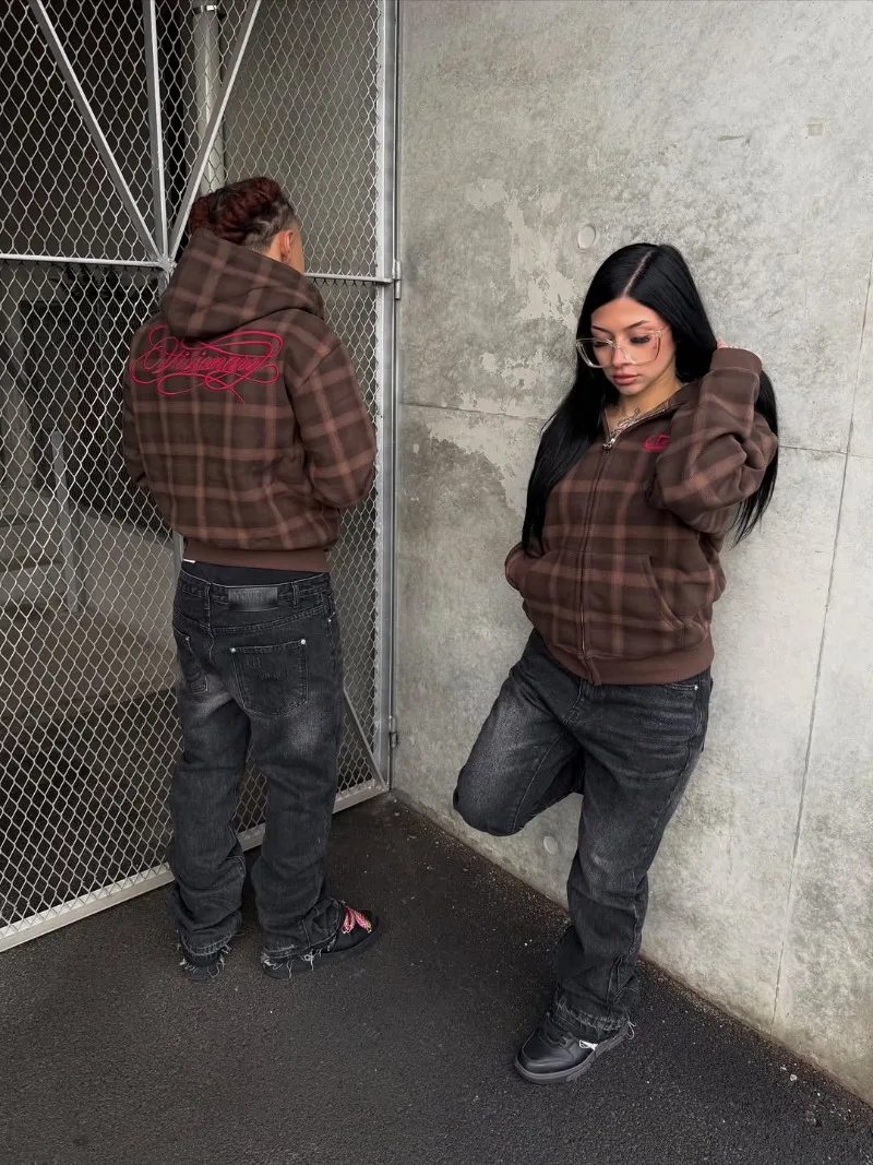 Y2K خمر سليم صالح الجينز العصرية غسلها الرجال النساء Harajuku الهيب هوب مستقيم الساق السراويل القوطية مهدب عادية مايكرو متوهج السراويل