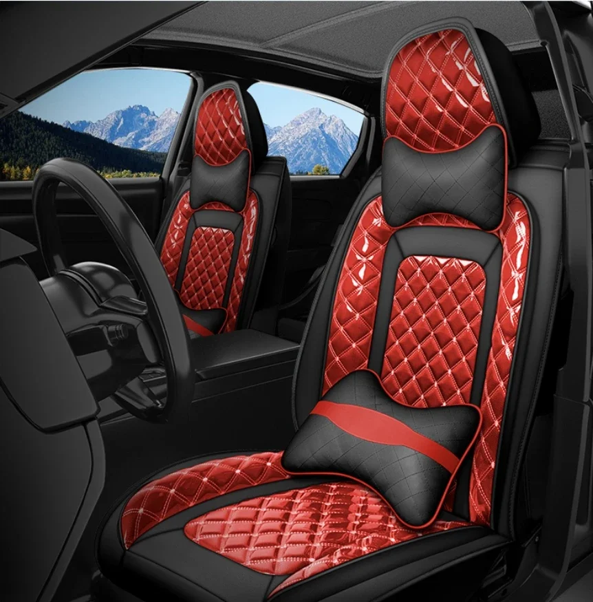 

Waterproof Full Coverage Faux Leather Car Seat Covers Full Set Universal Fit for Most Cars Trucks Sedans SUVs