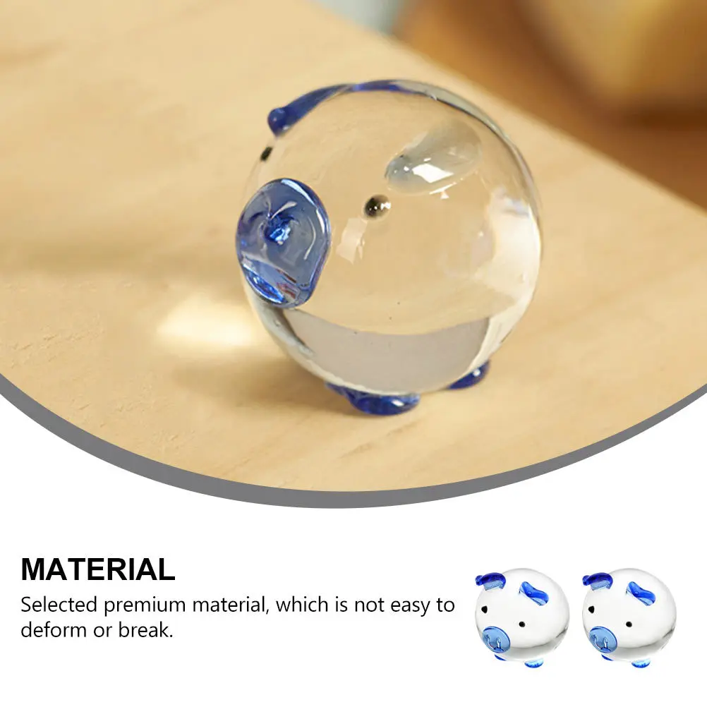 

1Pair Crystal Pig Art Ornament Premium Desktop Decoration Home Party Office Romantic Gift Crystal Pig Figurine