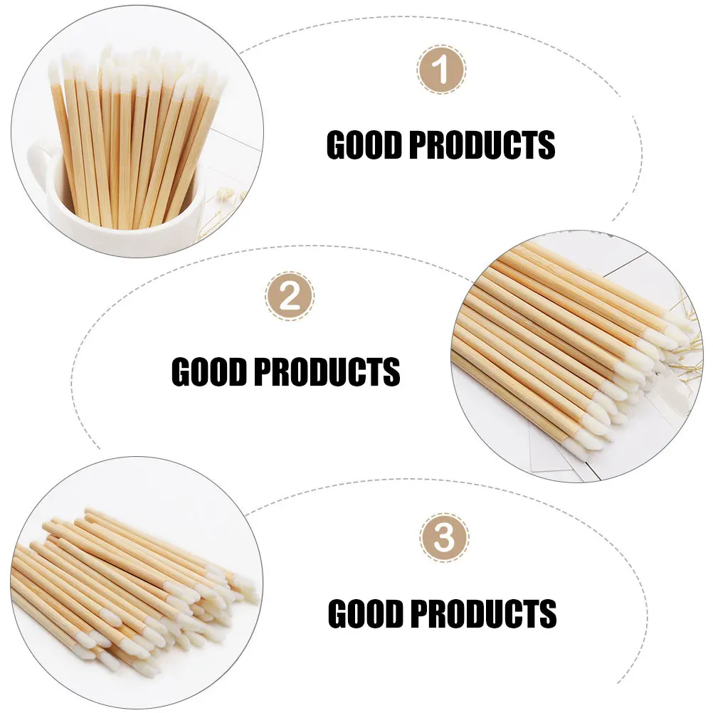 

100 Pcs Disposable Lipstick Brush Bamboo H Lip Makeup Gloss Cosmetics Salon Home Use Plastic Coating Safe Durable Portable