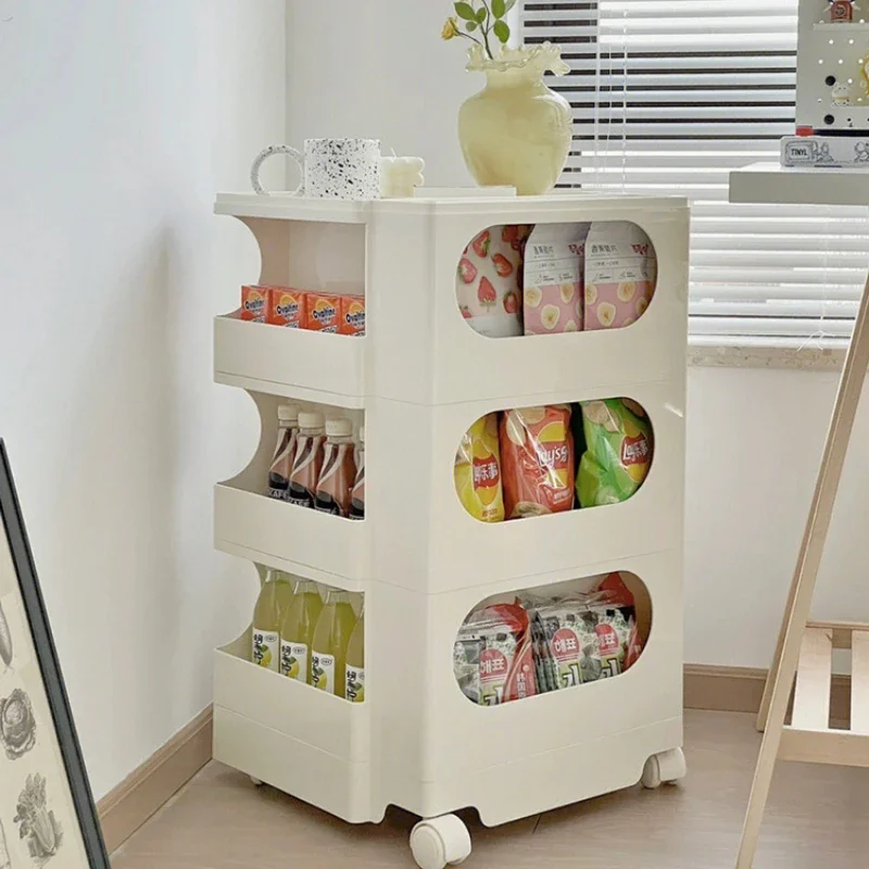 

Snack rack trolley snack storage cabinet online celebrity locker storage box rotating mobile snack cabinet in the living room.