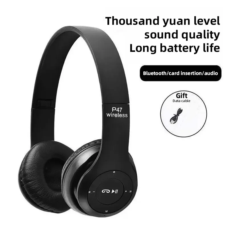 Stereo P47 Headset 5.0 Bluetooth Headset Opvouwbare Serie Draadloze Sport Game Headset Voor Iphone Huawei Xiaomi