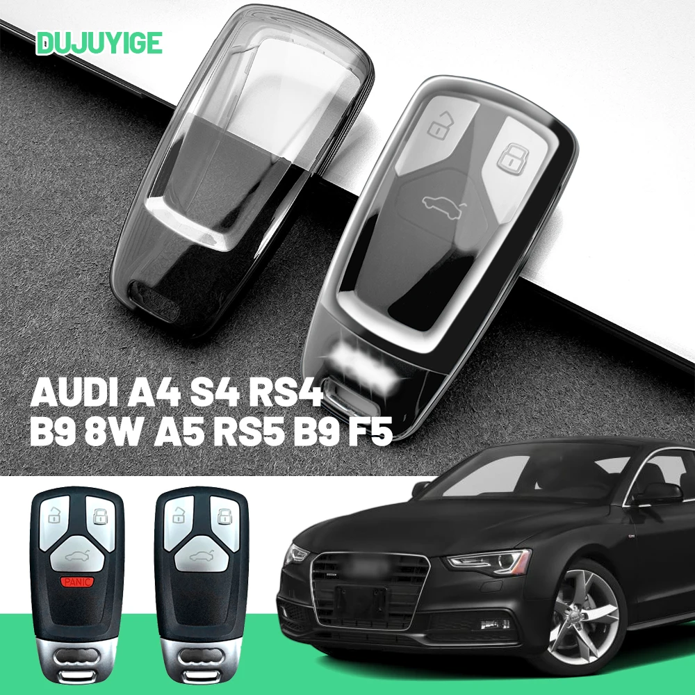 

Clear TPU Car Key Case For Audi A4 S4 RS4 B9 8W A5 RS5 B9 F5 A6 RS6 C8 4K Key Fob Cover Protector Shell Auto Accessories