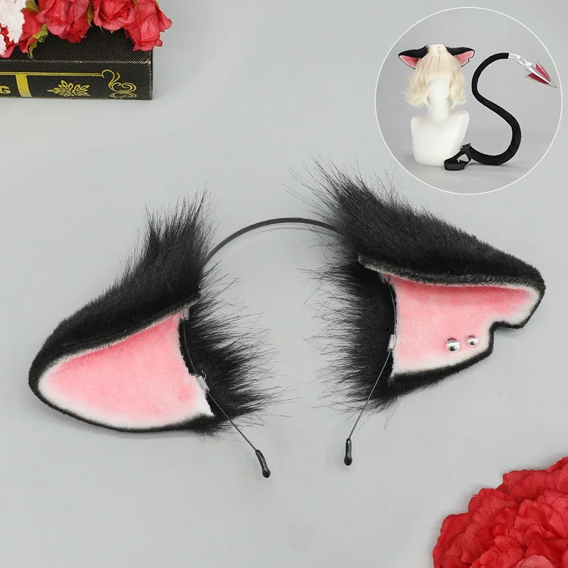 Faux Fur Dog Drooping Ears Women Bunny Animal Ear Furry Headband Party Accessories Cosplay Headwear Kawaii Hair Band Accessories