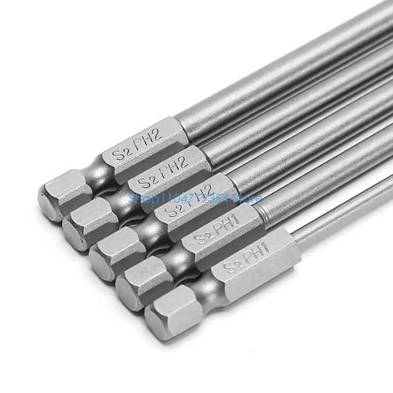 0XLD 5 Pcs 1/4'' 150mm Long for Cross for Head PH1 PH2 Electric Screwdriv