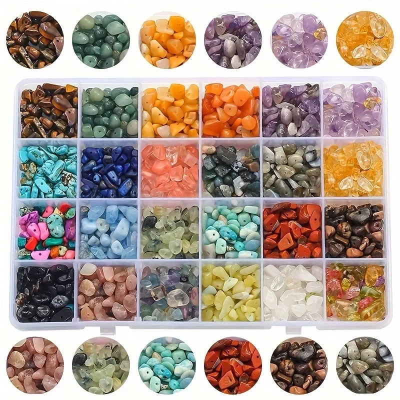 Natural Stone Crystal Amethyst Chips Beads Kit Lobster Clasp Rings Earring Hook Charms Set DIY Earrings Bracelet Jewelry Making