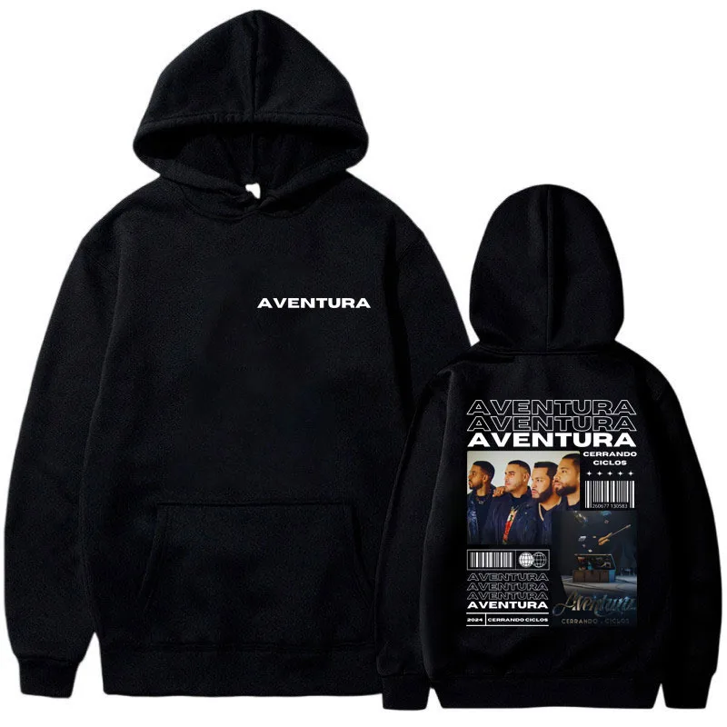 Rapper Aventura Cerrando Ciclos Tour Hoodie Men Women Hip Hop Sweatshirts Winter Long-sleeved Pullover Male Oversized Streetwear