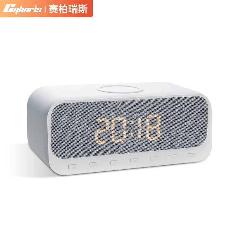 

Cyboris ST8 15W Fast Wireless Charging Bluetooth Speakers Multifunction USB AUX Player with Fm Radio LED Alarm Clock Sleep Mode