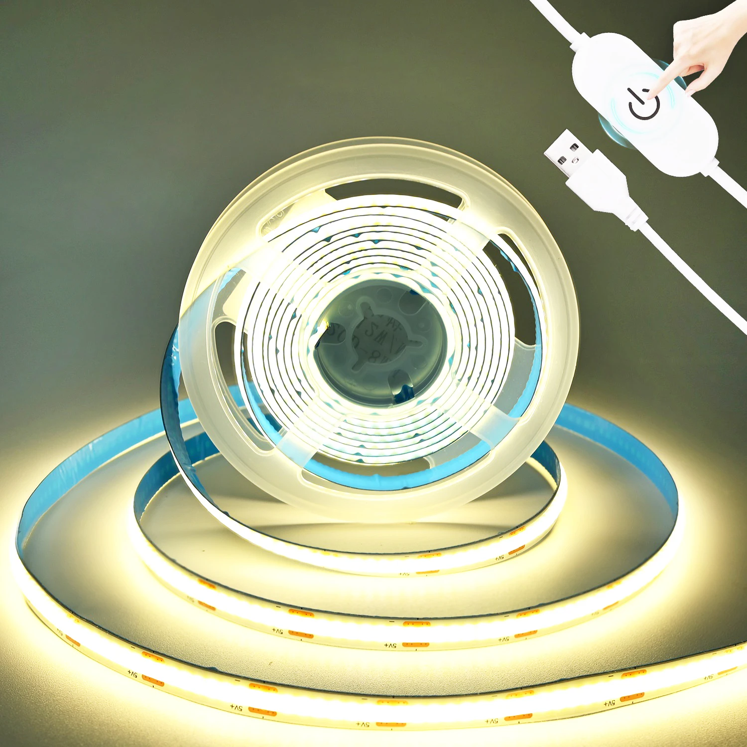 

DC5V USB Touch Sensor LED Strip Light 320LEDs/M Flexible Dimmable LED Ribbon Diode Tape For TV Backlight Room Linear Lighting