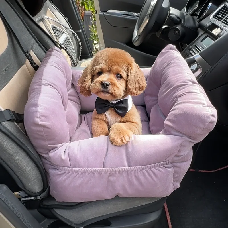 

​2025 Hot Car Seat Travel Backpack Pet Carrier Bag Corduroy Cat Dog Travel Handbag Lightweight Pet Bag For Traveling