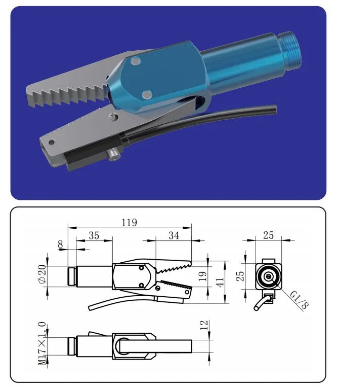 Manipulator Accessories Blue Clamp GRZ20-16J Nozzle Clamp Sawtooth Y-shaped Clamp