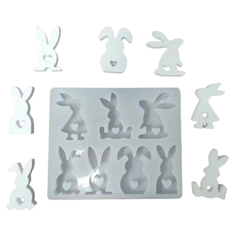 

Temperature Resistant Rabbit Silicone Mold Easter Baking Molds for Baking