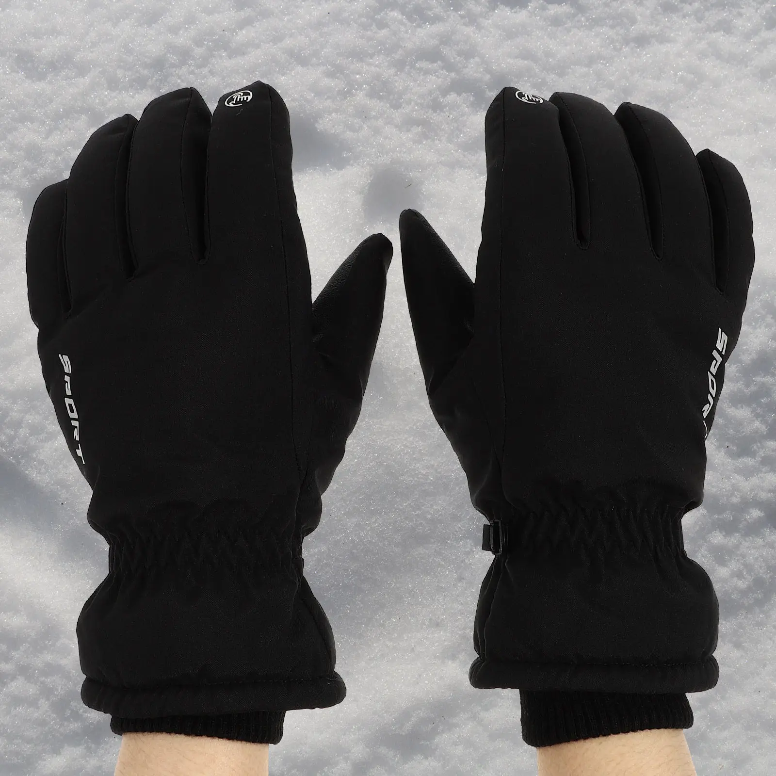 

1Pair Waterproof Windproof Winter Gloves Adjustable Wrist Outdoor Sports Cycling Hiking Ski Gloves Sports Accessory