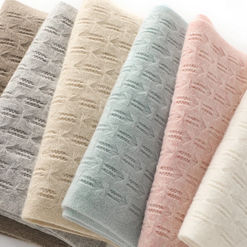 

Women's A-Class 100% Pure Goat Cashmere Scarf Winter Warmth Knitted Butterfly Thread Soft Versatile Scarf