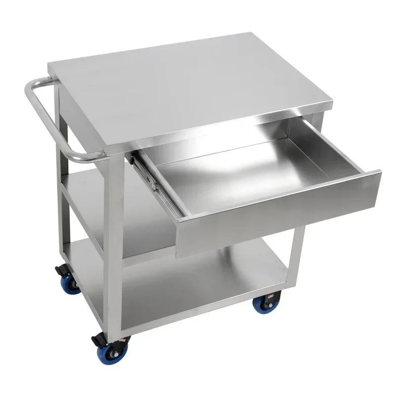 

Stainless steel laboratory three-layer trolley Instrument Small Tool with drawers