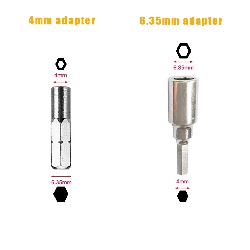 4mm-6.35mm Converter Adapter Slotted Phillips Precision Bits Set Screwdriver Drill Bit Repair Mobile Phone Camera Computer