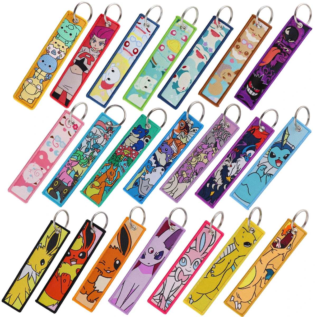 Anime Cute Animal Jet Tag Embroidery Keys Tag Women Keyring Cartoon Car Keys Fashion Jewelry Accessories Kids Gifts 1PCS