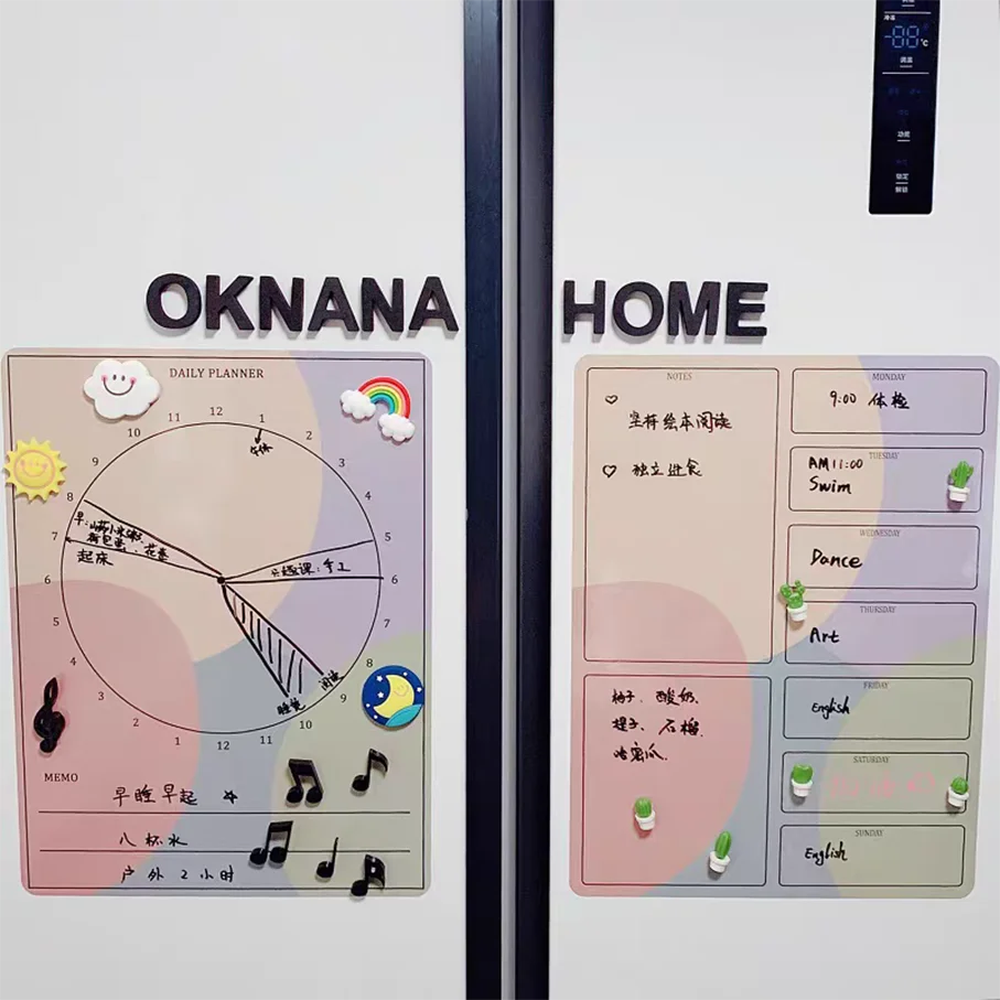 3pc/set Creative High Quality Erasable Schedule Memo Fridge Magnetic Soft Sticker Whiteboard Message Board Refrigerator Magnet
