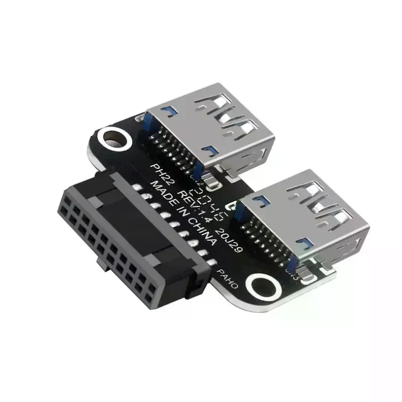 1Pcs USB 3.0 19/20 Pin Socket To Dual USB 3.0 A Splitter Anti-Interference Stable Female Motherboard Adapter