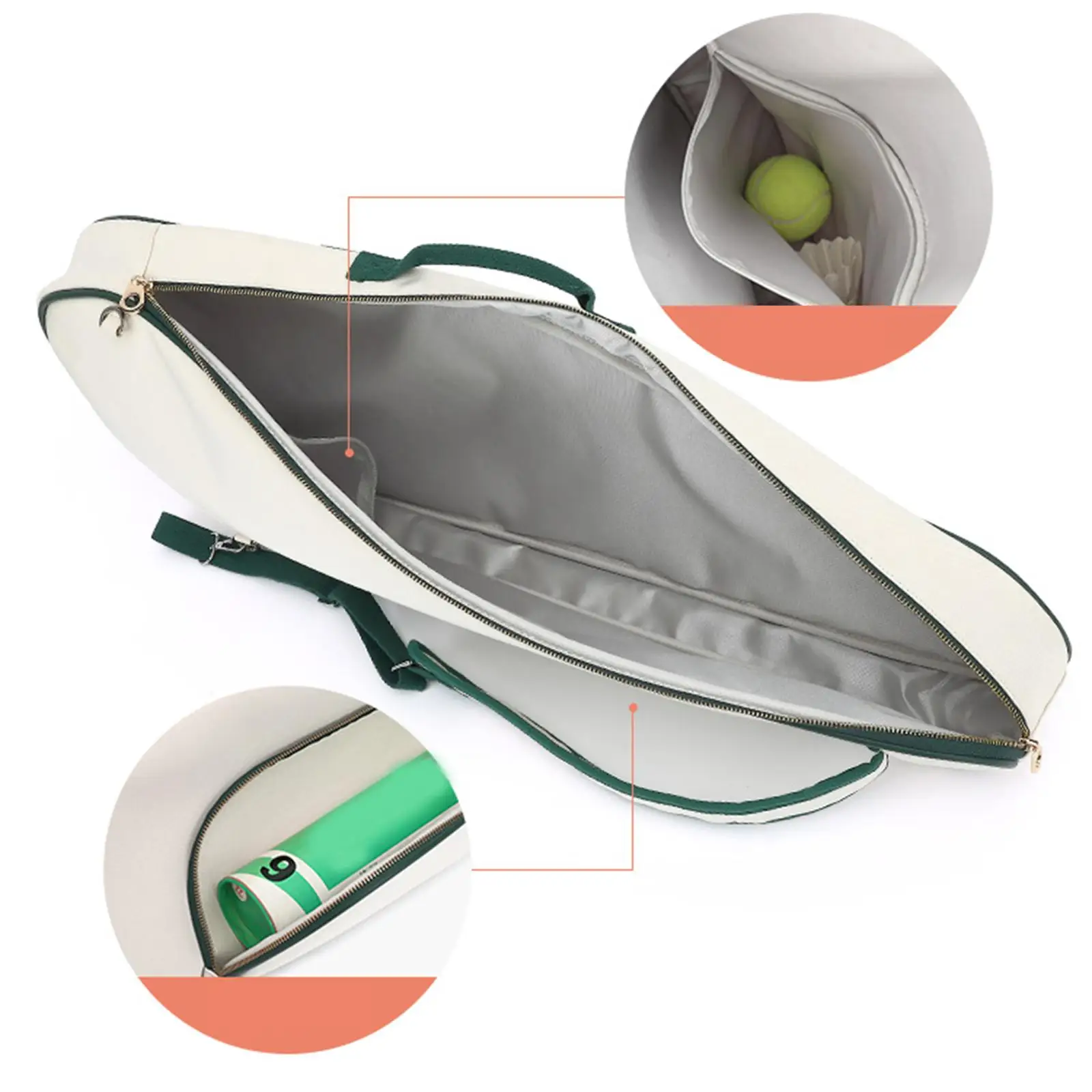 

Tennis Racket Bag Paddle Holder Multifunctional Large Capacity Crossbody Bag