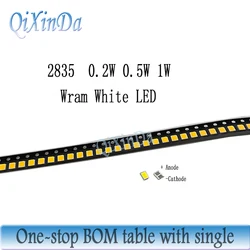 100個2835 1ワット0.5ワット0.2ワットled smd 2800-3200 18kウォームホワイト3v 6v 9v 18v 150MA 100MA 60MA高輝度