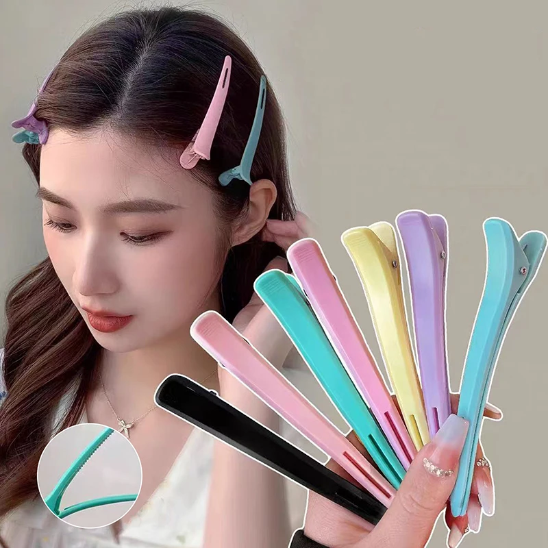 Colorful Duckbill Clip Makeup Artist Special Barber Shop Mega Star Hairdressing Positioning Clip Ripple Clip Fluffy Clip