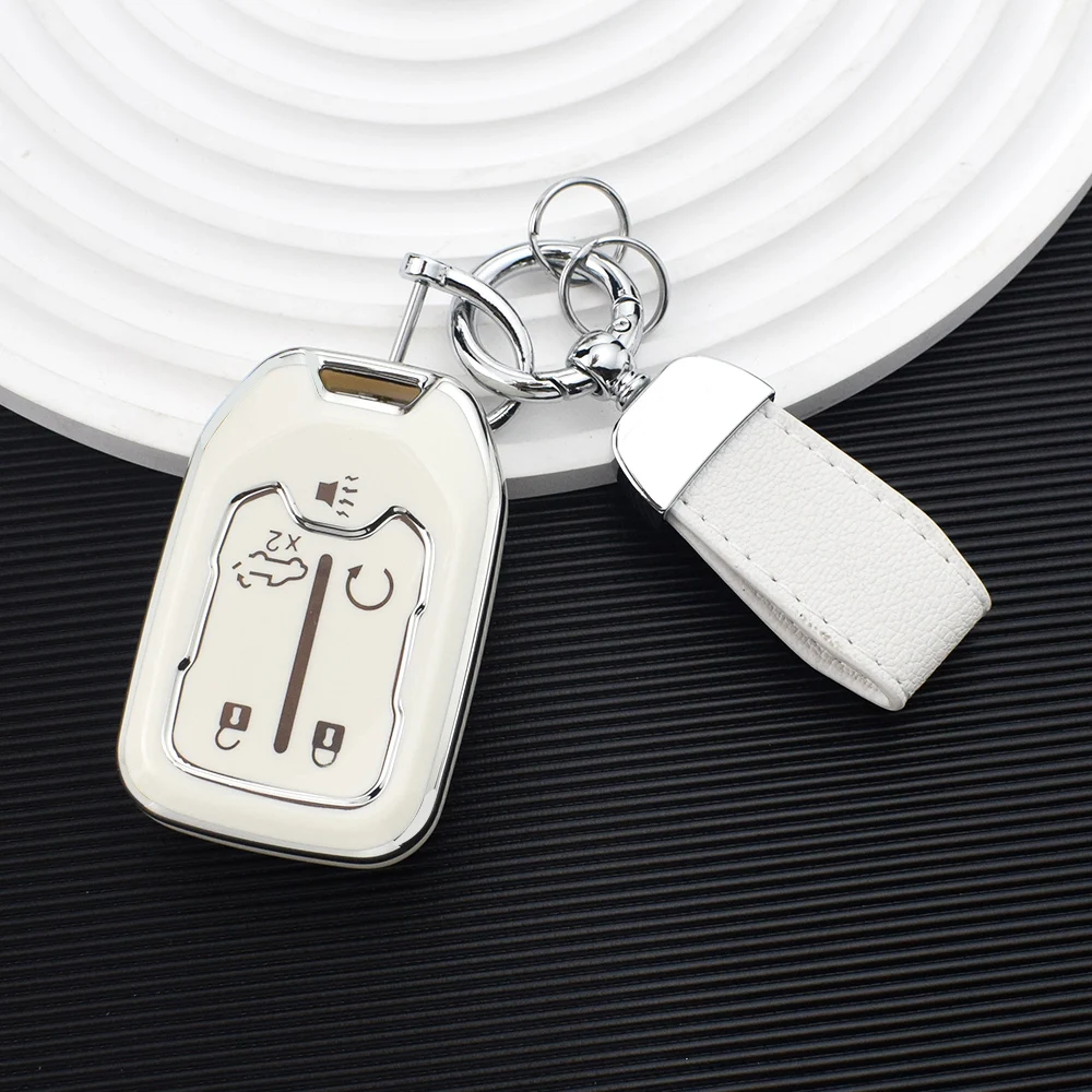 TPU Smart Car Fob Shell for Chevrolet Tahoe Silverado Suburban Tahoe GMC Sierra Acadia Terrain YUKON Remote Key Case Keyless