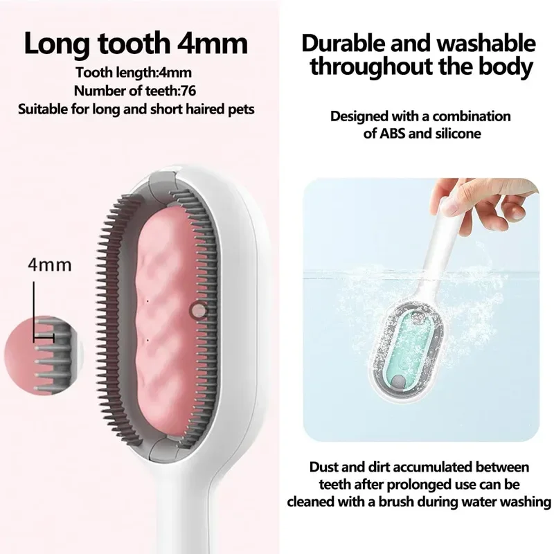 New Gentle and Efficient Double-Sided Pet Hair Remover Comb for Cats, Dogs, and Hamsters - Relaxing Massage Brush - Effectively 