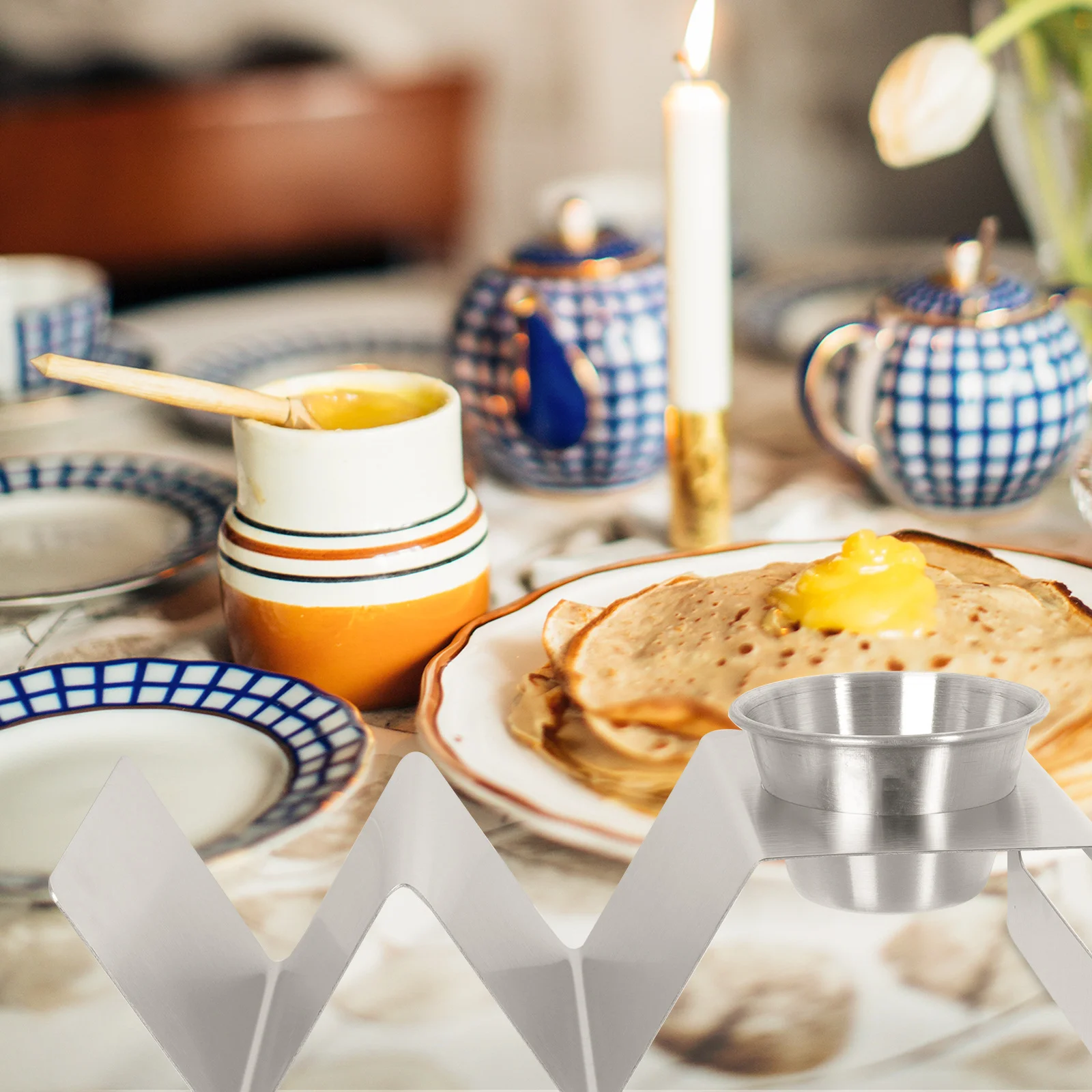 

1 Set Stainless Steel Taco Rack W-Shape Burritos Holder Kitchen Gadget For Pancakes Mexican Rolls Hot Dogs