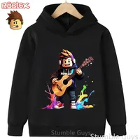 Kids Roblox Fashion Hoodie Autumn Sweatshirt 3D Game Print Boys Girls Casual Sportswear