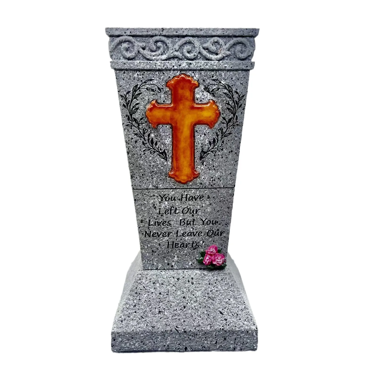 Gothic Flower Pot‌ - Creepy Cross Urn with Weather-Resistant Design