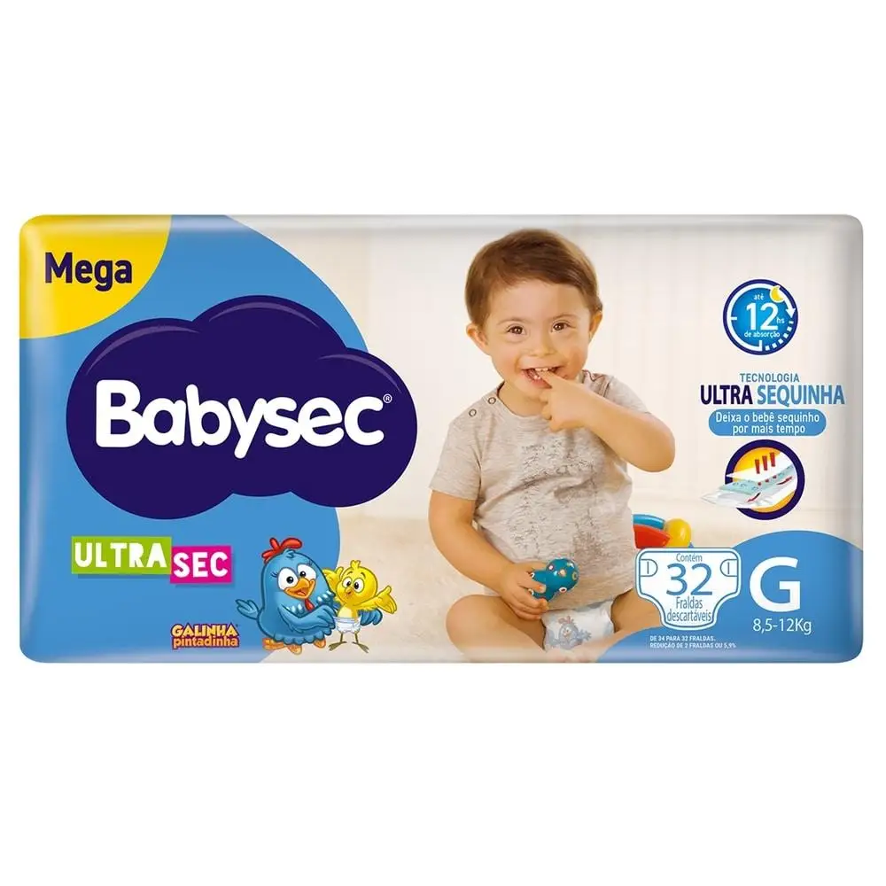 Babysec Chicken Paintadinha Ultrasec G 32 Unids Diaper