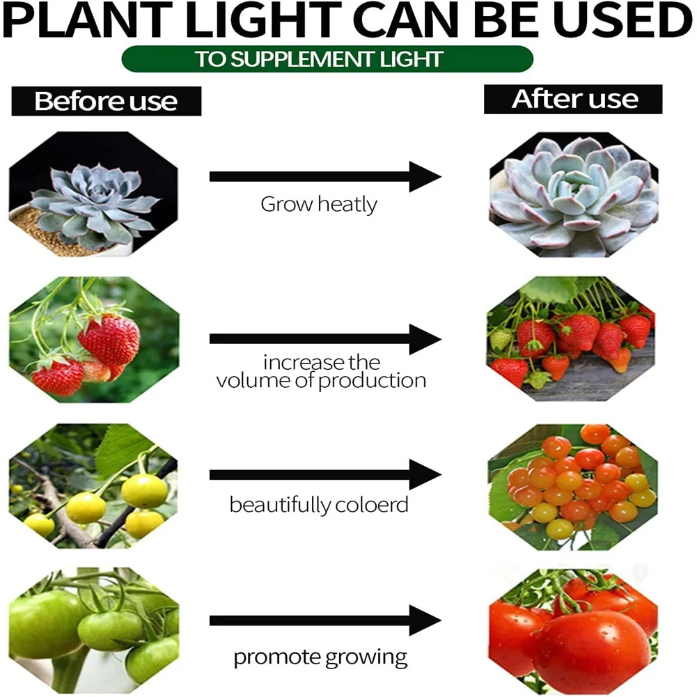 Imagem -04 - Led de Espectro Completo Cresce a Luz Haste Telescópica Lâmpada de Ciclo Flor Interior Planta em Vaso