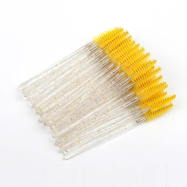 100Bags 50Pcs/bag Disposable Crystal Eyelash Brush Mascara Wands Applicator Diamond Rod Makeup Brushes for Women Eyelash Tool