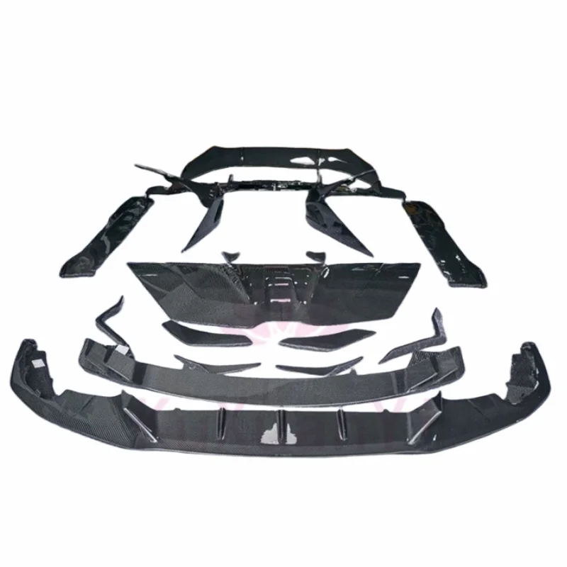 Paktechz Dry Carbon Fiber Body Kits Front Bumper Lip Front Splitter for Lamborghini Huracan EVO RWD 2020