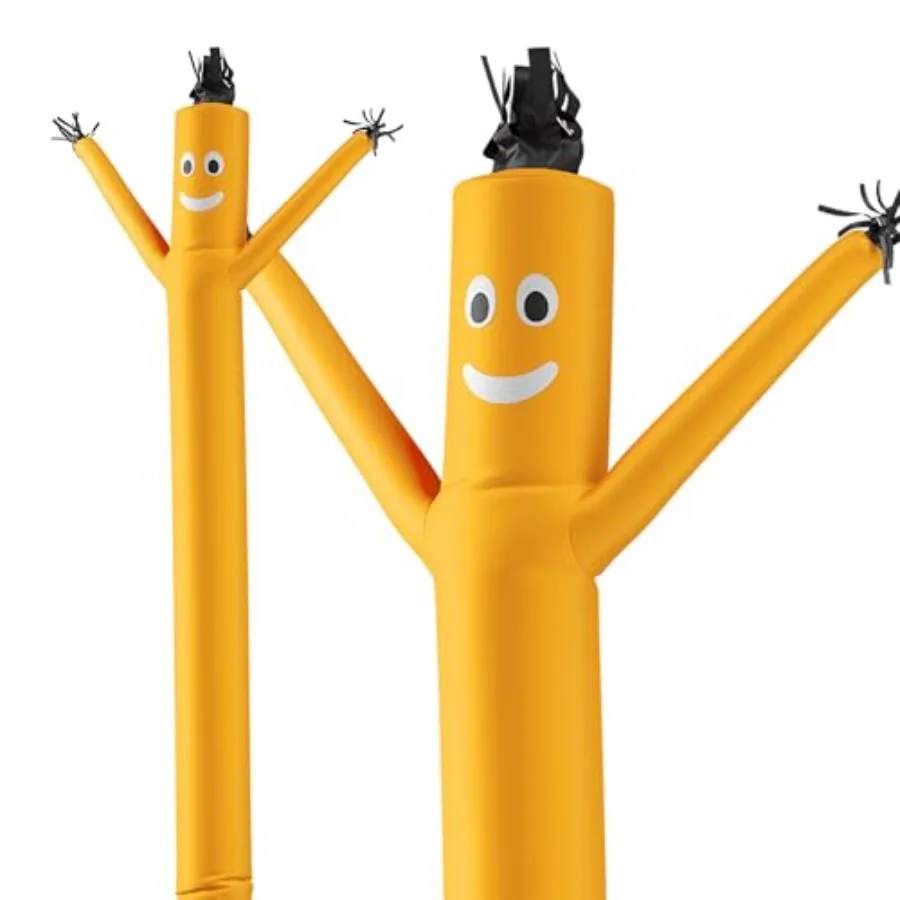 

Business promotion inflatable tube man: 20 ft tall, yellow polyester fabric, wacky waving motion, durable for outdoor use